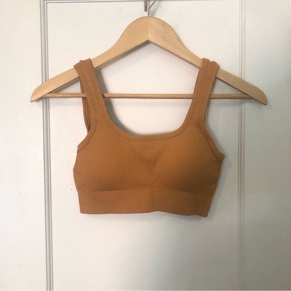 Orange Ribbed Sports Bra - Picture 4 of 6